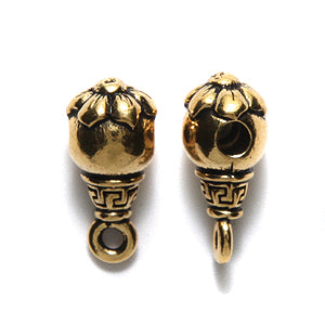 TC5838-AG: Guru Bead Blossom 8x16mm Ant GLD