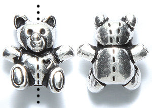 TC5683-AS: Teddy Bear Bead 13.75mm Ant SIL