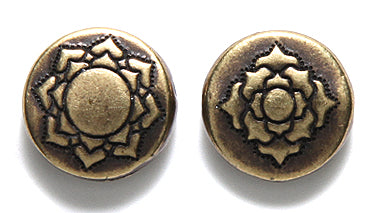 TC5823-AB: Puff Bead Double Lotus 14mm Ant Brass