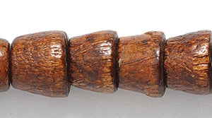 42WO158: Wood Cone Dark Brown 6x7mm 100 Piece Per Strand - String