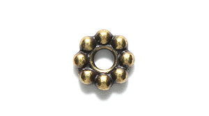 TC5689-AB: Beaded 8mm 2.5mm ID Ant Brass