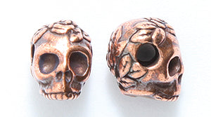 TC5715-AC: Skull Rose 10mm Horizontal Hole Ant CPPR