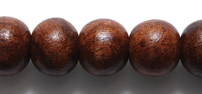 16WO158: Wood Round Dark Brown 16mm 4.5mm Hole 100 Piece - String