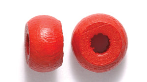 10WC147-CR: CZ Wood Crow DK Red 6x10mm 4mm Hole-100PC