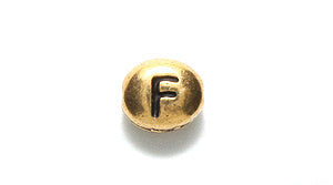 TC510-FG: Letter F 6x7mm Ant GLD