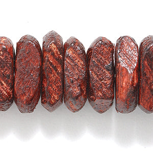 92WO156: Wood Chips Red/brown 8x12mm Average 100 Piece Per Strand - String