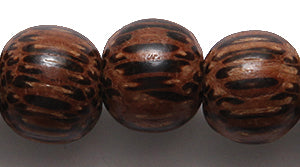 WO104-10D: Dark Bahi Palm Wood 10mm 16 In Strand 1 String