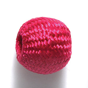 15WO994: Woven Wood Bead Dark Pink 15mm 25PC