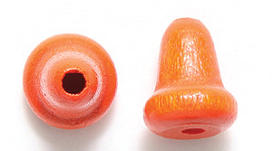 57NW525-35: Wood Bead Bell Orange 9x11mm 100 PPK