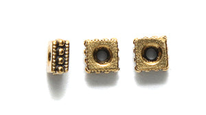 TC0427-AG: Rococo Square 4mm Ant GLD 10PC