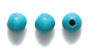 6WO165-C: CZ Wood Round DK Turquoise 5x6mm 1000PC