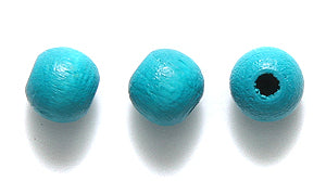 6WO165-CR: CZ Wood Round DK Turquoise 5x6mm-200PC