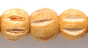 9WO152-C: Wood Round Carved Natural 9mm