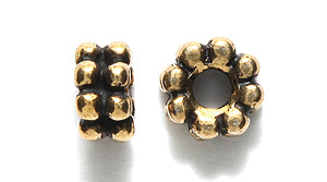 TC5563-AG: Beaded 10mm Ant GLD 2.5mm ID