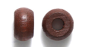 10WC158-CR: CZ Wood Crow DK Brown 6x10mm 4mm Hole-80PC