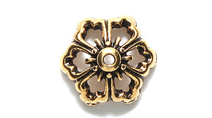 TC5591-AG: cap Open Poppy Ant GLD 12mm