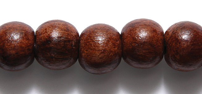 14WO158: Wood Round Dark Brown 14mm 4.5mm Hole 100 Piece - String