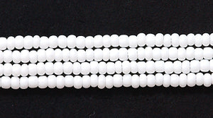 13SB112R: CZ Seed Bead Opaque White 13/0 LongHKs-1HK