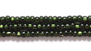 11SB483-DR: CZ Seed Bead DK Olive Green Silverlined 11/0-1HK