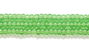 11SB281R: CZ Seed Bead Trans LT Kelly Green 11/0-1HK