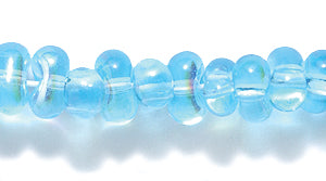 91SB566R: CZ Seed Bead Farfalle Trans Aqua AB 3x7mm-1STR