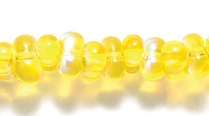 91SB522R: CZ Seed Bead Farfalle Trans Yellow AB 3x7mm-1STR