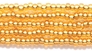 11SB454-RH: Czech Seed Bead Silver Lined Gold Round Hole 11/0 - 6 Hanks