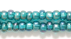 6SB487-ABR: CZ Seed Bead SIL-Line Emerald AB 6/0-6STR