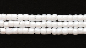 9SC312R: CZ Seed Bead 3-cut Opaque White Luster 9/0-1HK