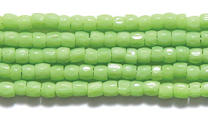 9SC180R: CZ Seed Bead 3-cut Opaque LT Green 9/0-1HK