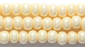 6SB651R: CZ Seed Bead Pearl LT Eggshell 6/0-6STR