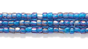 9SC569-TR: CZ Seed Bead 3-cut Trans Montana Blue AB 9/0-1HK