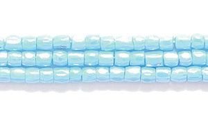 9SC362R: CZ Seed Bead 3-cut Opaque Turquoise Blue Luster 9/0-1HK