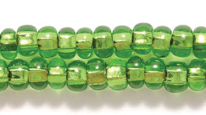 6SB482R: CZ Seed Bead SIL-Line LT Green 6/0-6STR