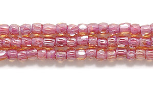 9SC754-92R: CZ Seed Bead 3-cut Topaz Pink Color Line 9/0-1HK