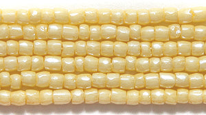 9SC6121R: CZ Seed Bead 3-cut Sol-Gel Creamy Butter 9/0-1HK