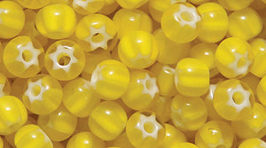 6SB222-WSLR: CZ Seed Bead White Heart Yellow Star 6/0 Loose-25GM