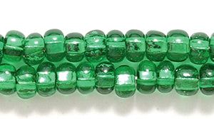 6SB484R: CZ Seed Bead SIL-Line Christmas Green 6/0-6STR