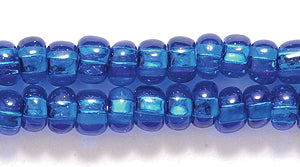 6SB468R: CZ Seed Bead SIL-Line Capri Blue 6/0-6STR