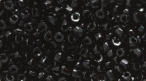 9SC109-LR: CZ Seed Bead 3-cut Opaque Black 9/0 Loose-50GM