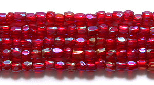 9SC544-TR: CZ Seed Bead 3-cut Trans Ruby AB 9/0-1HK