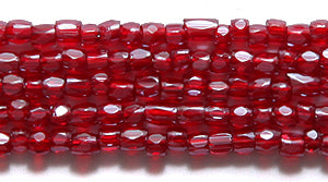 9SC344-TR: CZ Seed Bead 3-cut Trans Luster Ruby 9/0-1HK