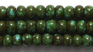 6SB185-52R: CZ Seed Bead Turquoise Green Travertine 6/0-6STR