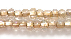 6SB4512R: CZ Seed Bead Brass Lined Crystal AB 6/0-6STR