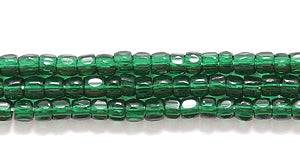 9SC288R: CZ Seed Bead 3-cut Trans Deep Emerald 9/0-1HK