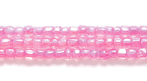 9SC792R: CZ Seed Bead 3-cut Color Lined Pink 9/0-1HK