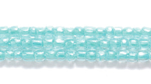 9SC3787R: CZ Seed Bead 3-cut Color Lined Green Teal Luster 9/0-1HK