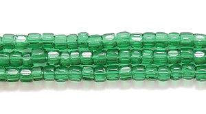 9SC284R: CZ Seed Bead 3-cut Trans Christmas Green 9/0-1HK