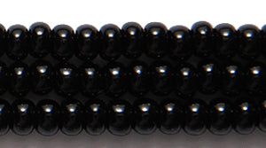 6SB109R: CZ Seed Bead Opaque Black 6/0-6STR