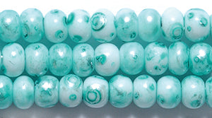 6SB2184R: CZ Seed Bead Speckled White/green 6/0-6STR